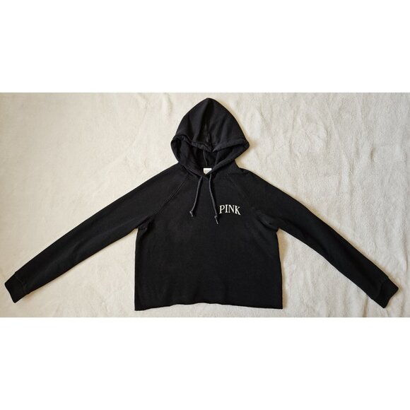 VICTORIA’S SECRET PINK SIZE SMALL BLACK EVERYDAY FLEECE HOODIE - Picture 2 of 11